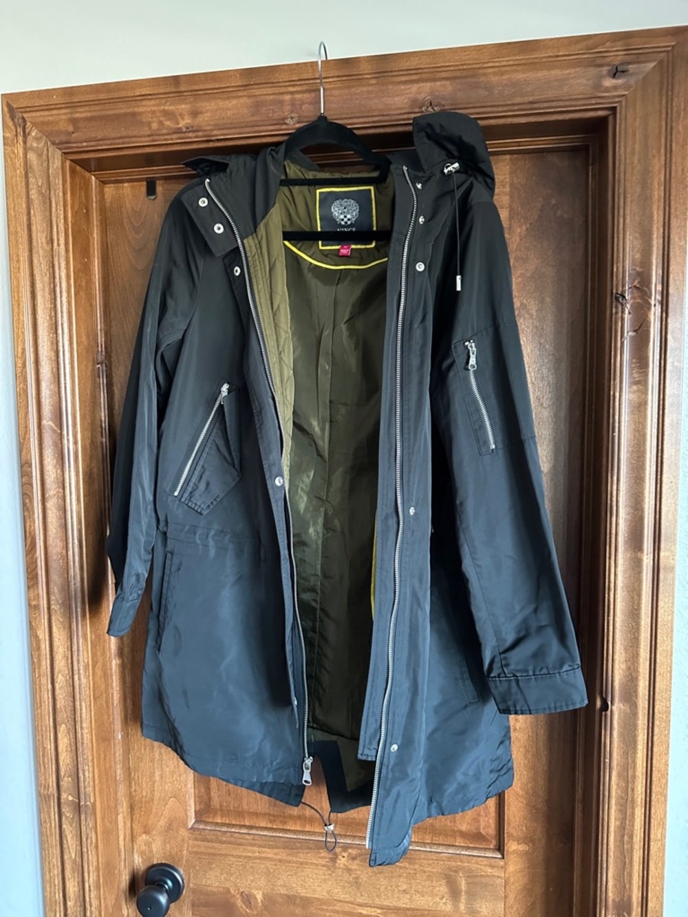 Vince Camuto Black Jacket with Olive Lining